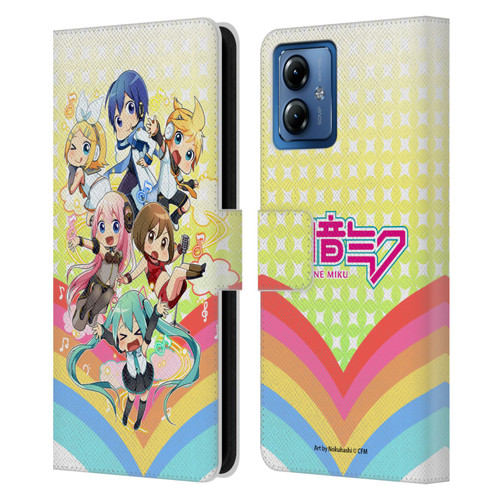 Hatsune Miku Virtual Singers Rainbow Leather Book Wallet Case Cover For Motorola Moto G14