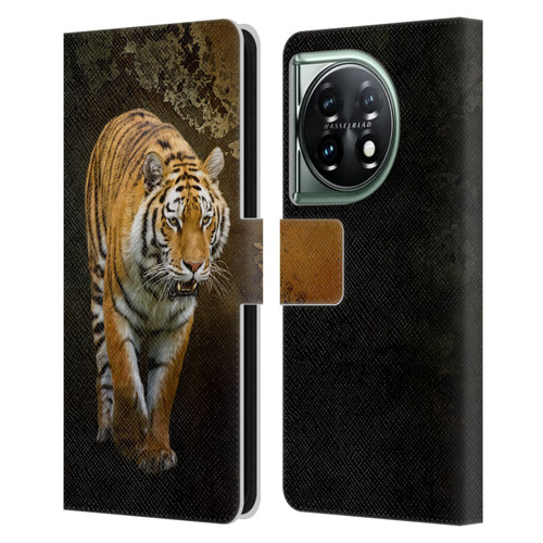 Simone Gatterwe Animals Siberian Tiger Leather Book Wallet Case Cover For OnePlus 11 5G