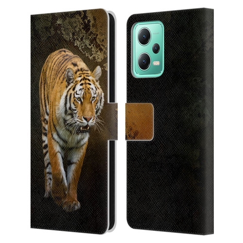 Simone Gatterwe Animals Siberian Tiger Leather Book Wallet Case Cover For Xiaomi Redmi Note 12 5G