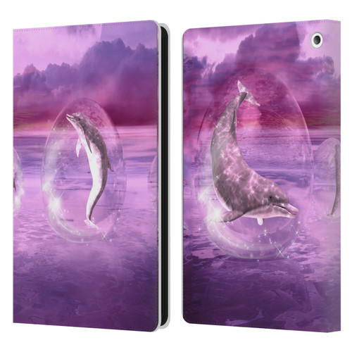 Simone Gatterwe Dolphins Dream Of Dolphins Leather Book Wallet Case Cover For Amazon Fire HD 8/Fire HD 8 Plus 2020