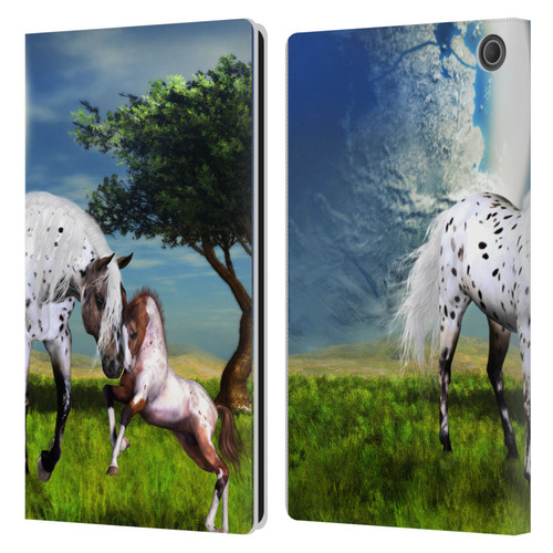 Simone Gatterwe Horses Love Forever Leather Book Wallet Case Cover For Amazon Fire Max 11 2023