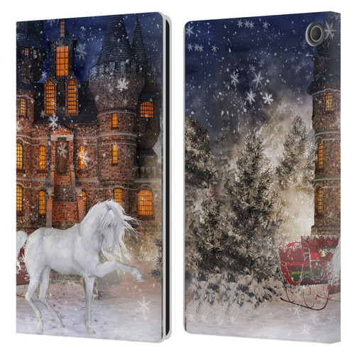 Simone Gatterwe Horses Christmas Time Leather Book Wallet Case Cover For Amazon Fire Max 11 2023