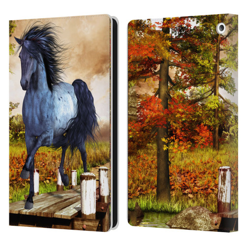 Simone Gatterwe Horses On The Lake Leather Book Wallet Case Cover For Amazon Fire HD 8/Fire HD 8 Plus 2020