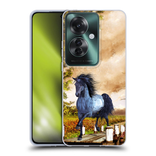 Simone Gatterwe Horses On The Lake Soft Gel Case for OPPO Reno11 F 5G / F25 Pro 5G