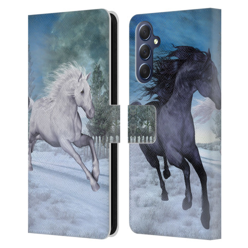 Simone Gatterwe Horses Freedom In The Snow Leather Book Wallet Case Cover For Samsung Galaxy M54 5G