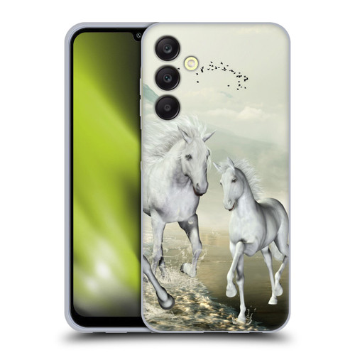Simone Gatterwe Horses White On The Beach Soft Gel Case for Samsung Galaxy A25 5G