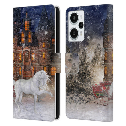 Simone Gatterwe Horses Christmas Time Leather Book Wallet Case Cover For Xiaomi Redmi Note 12T