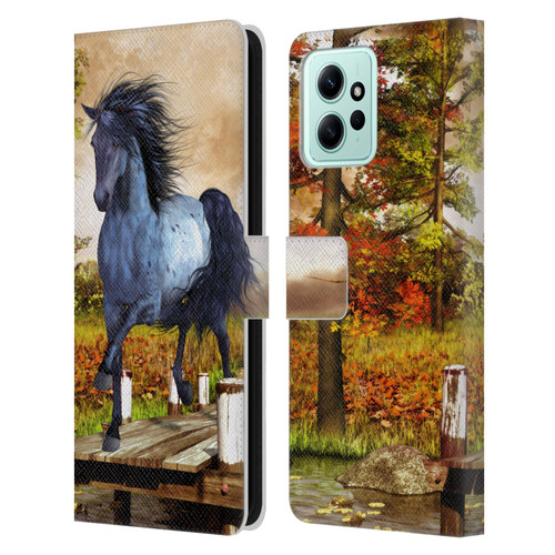 Simone Gatterwe Horses On The Lake Leather Book Wallet Case Cover For Xiaomi Redmi 12