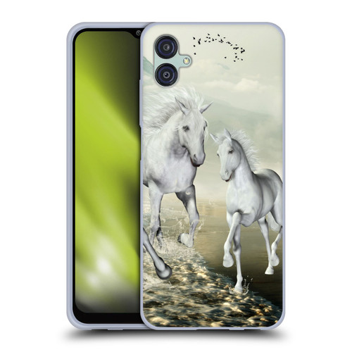 Simone Gatterwe Horses White On The Beach Soft Gel Case for Samsung Galaxy M04 5G / A04e