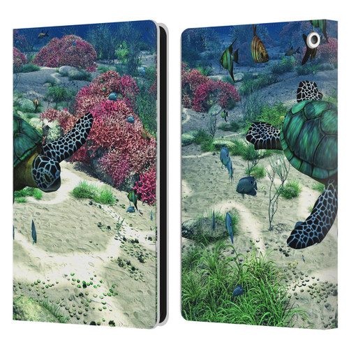 Simone Gatterwe Life In Sea Turtle Leather Book Wallet Case Cover For Amazon Fire HD 8/Fire HD 8 Plus 2020