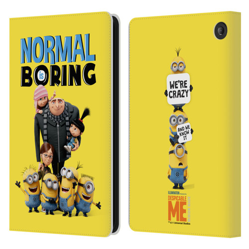 Despicable Me Gru's Family Minions Leather Book Wallet Case Cover For Amazon Fire 7 2022