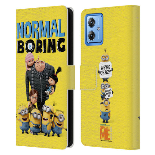 Despicable Me Gru's Family Minions Leather Book Wallet Case Cover For Motorola Moto G54 5G