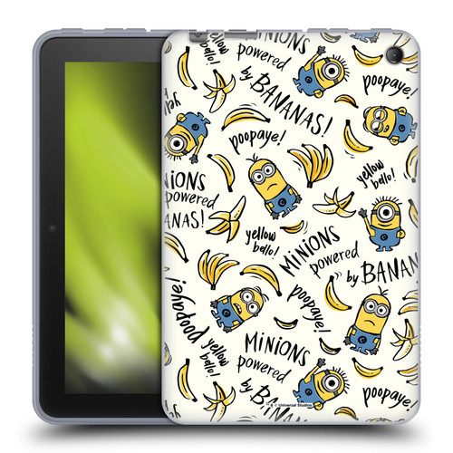 Despicable Me Minion Graphics Banana Doodle Pattern Soft Gel Case for Amazon Fire 7 2022
