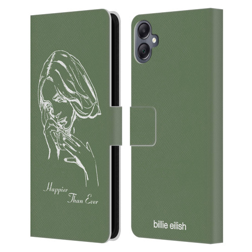 Billie Eilish Happier Than Ever Album Stencil Green Leather Book Wallet Case Cover For Samsung Galaxy A05