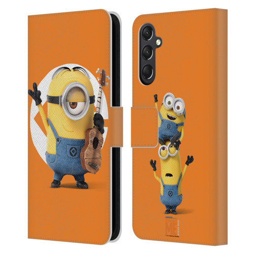 Despicable Me Minions Stuart Leather Book Wallet Case Cover For Samsung Galaxy A24 4G / M34 5G