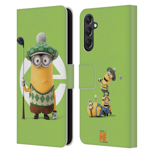 Despicable Me Minions Kevin Golfer Costume Leather Book Wallet Case Cover For Samsung Galaxy A24 4G / M34 5G