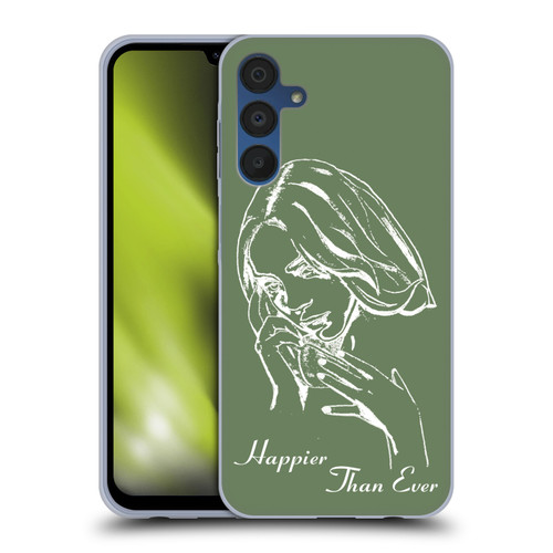 Billie Eilish Happier Than Ever Album Stencil Green Soft Gel Case for Samsung Galaxy A15