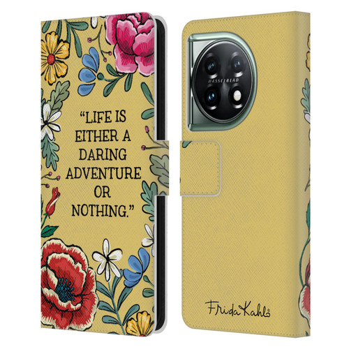 Frida Kahlo Art & Quotes Daring Adventure Leather Book Wallet Case Cover For OnePlus 11 5G