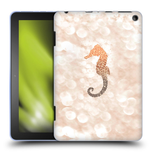 Monika Strigel Champagne Gold Seahorse Soft Gel Case for Amazon Fire HD 8/Fire HD 8 Plus 2020