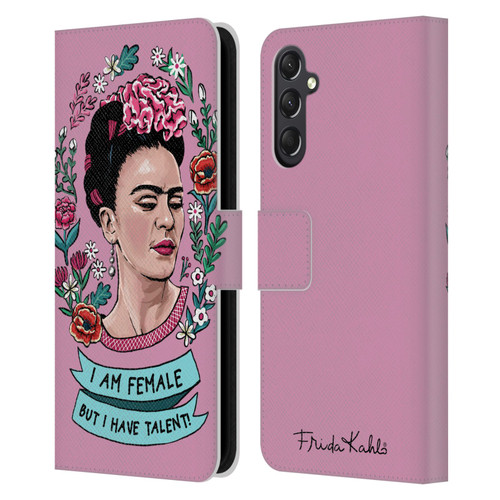 Frida Kahlo Art & Quotes Feminism Leather Book Wallet Case Cover For Samsung Galaxy A24 4G / M34 5G