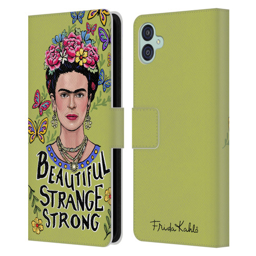 Frida Kahlo Art & Quotes Beautiful Woman Leather Book Wallet Case Cover For Samsung Galaxy M04 5G / A04e