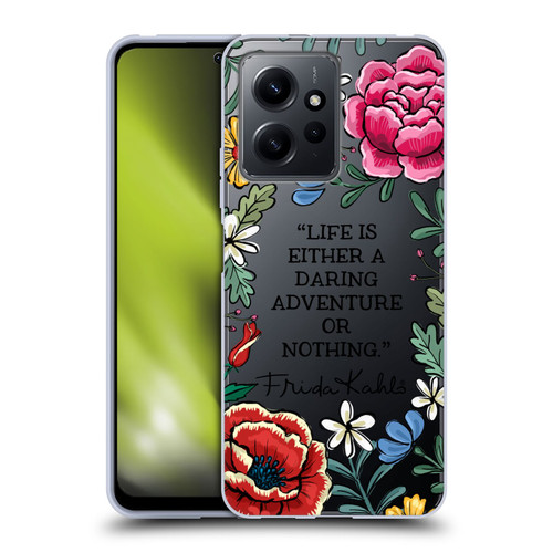 Frida Kahlo Art & Quotes Daring Adventure Soft Gel Case for Xiaomi Redmi Note 12 4G