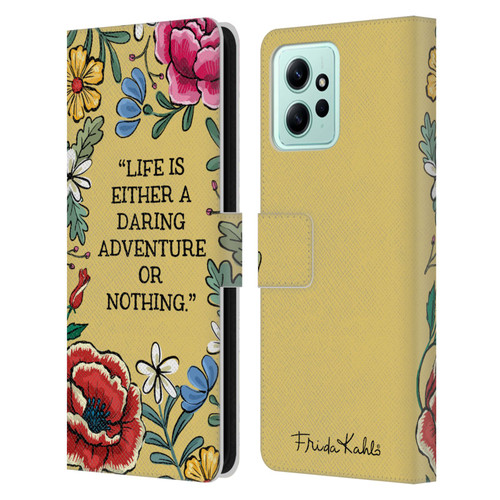 Frida Kahlo Art & Quotes Daring Adventure Leather Book Wallet Case Cover For Xiaomi Redmi 12