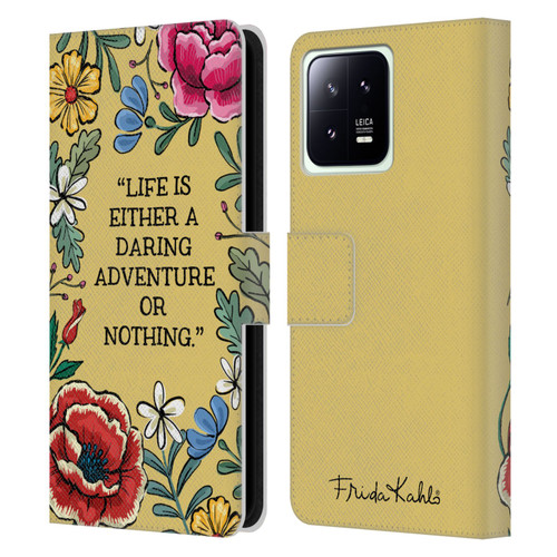 Frida Kahlo Art & Quotes Daring Adventure Leather Book Wallet Case Cover For Xiaomi 13 5G