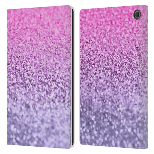 Monika Strigel Glitter Collection Lavender Pink Leather Book Wallet Case Cover For Amazon Fire Max 11 2023