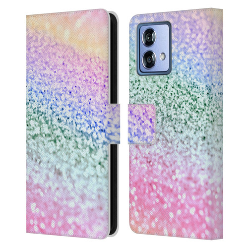 Monika Strigel Glitter Collection Unircorn Rainbow Leather Book Wallet Case Cover For Motorola Moto G84 5G