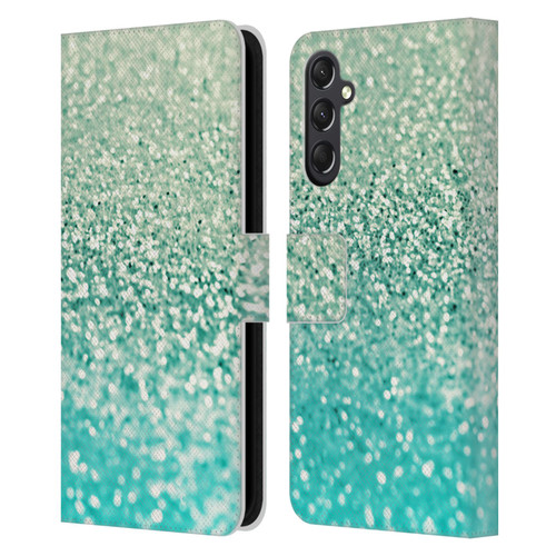 Monika Strigel Glitter Collection Mint Leather Book Wallet Case Cover For Samsung Galaxy A24 4G / M34 5G