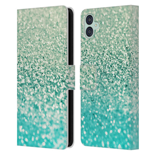 Monika Strigel Glitter Collection Mint Leather Book Wallet Case Cover For Samsung Galaxy M04 5G / A04e