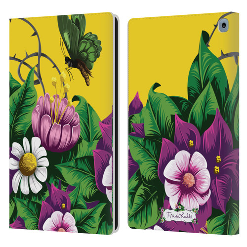 Frida Kahlo Purple Florals Butterfly Leather Book Wallet Case Cover For Amazon Fire HD 10 / Plus 2021
