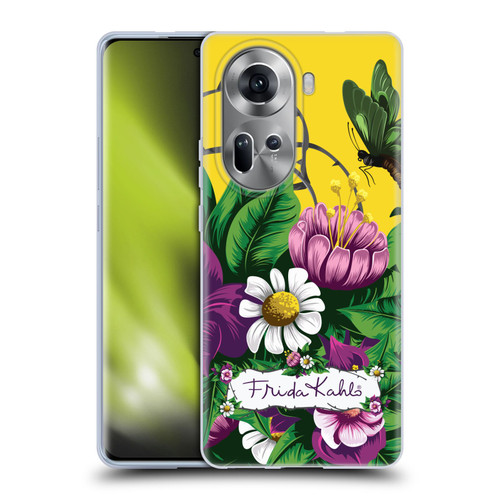 Frida Kahlo Purple Florals Butterfly Soft Gel Case for OPPO Reno11