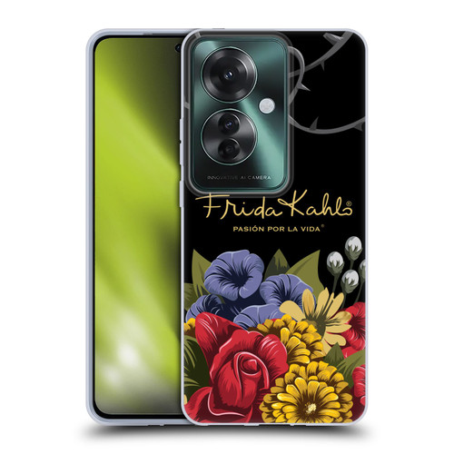 Frida Kahlo Red Florals Efflorescence Soft Gel Case for OPPO Reno11 F 5G / F25 Pro 5G