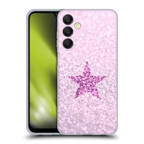 Monika Strigel Glitter Star Pastel Pink Soft Gel Case for Samsung Galaxy A25 5G