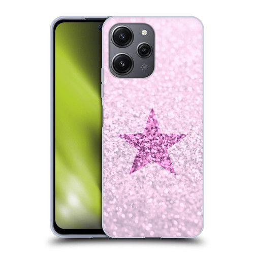 Monika Strigel Glitter Star Pastel Pink Soft Gel Case for Xiaomi Redmi 12