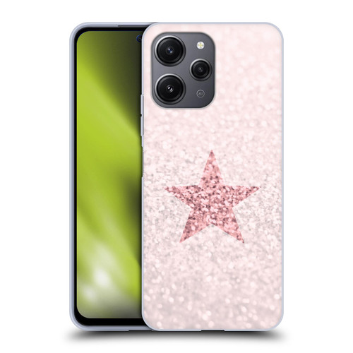 Monika Strigel Glitter Star Pastel Rose Pink Soft Gel Case for Xiaomi Redmi 12