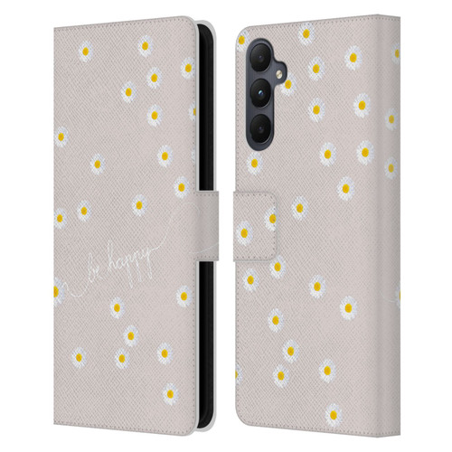 Monika Strigel Happy Daisy Nude Leather Book Wallet Case Cover For Samsung Galaxy A05s