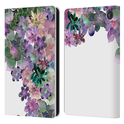 Monika Strigel My Garden Succulent Leather Book Wallet Case Cover For Amazon Fire 7 2022