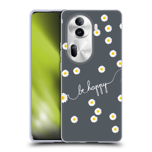 Monika Strigel Happy Daisy Grey Soft Gel Case for OPPO Reno11 Pro
