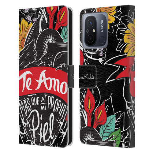 Frida Kahlo Typography Heart Leather Book Wallet Case Cover For Xiaomi Redmi 12C