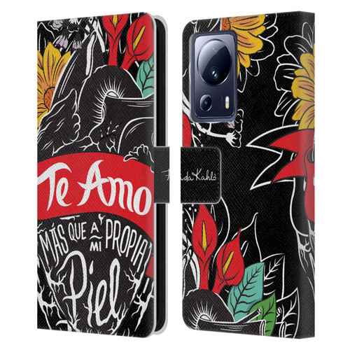 Frida Kahlo Typography Heart Leather Book Wallet Case Cover For Xiaomi 13 Lite 5G