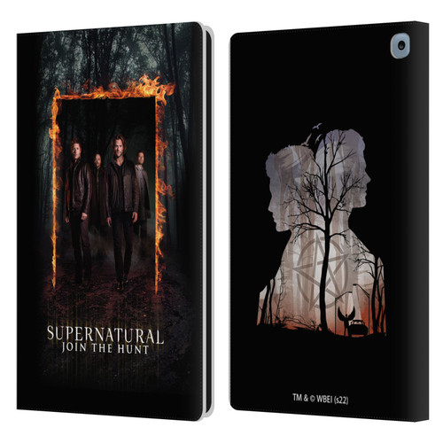 Supernatural Key Art Sam, Dean, Castiel & Crowley Leather Book Wallet Case Cover For Amazon Fire HD 10 / Plus 2021