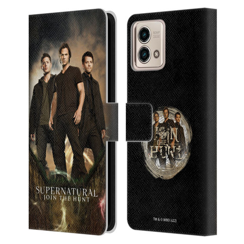 Supernatural Key Art Sam, Dean & Castiel 2 Leather Book Wallet Case Cover For Motorola Moto G Stylus 5G 2023
