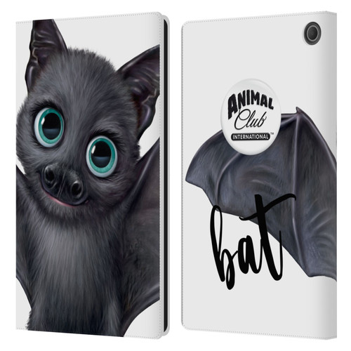 Animal Club International Faces Bat Leather Book Wallet Case Cover For Amazon Fire Max 11 2023