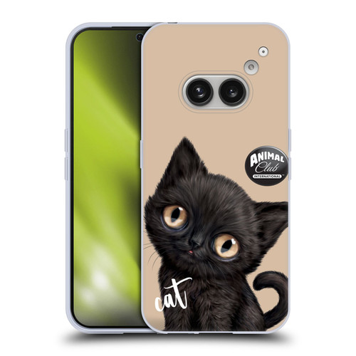 Animal Club International Faces Black Cat Soft Gel Case for Nothing Phone (2a)