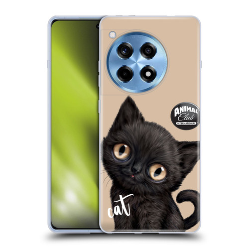 Animal Club International Faces Black Cat Soft Gel Case for OnePlus 12R