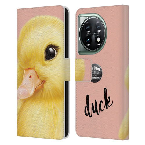 Animal Club International Faces Duck Leather Book Wallet Case Cover For OnePlus 11 5G