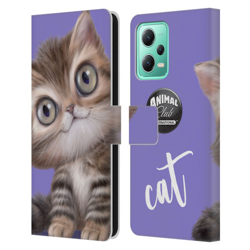 Animal Club International Faces Persian Cat Leather Book Wallet Case Cover For Xiaomi Redmi Note 12 5G